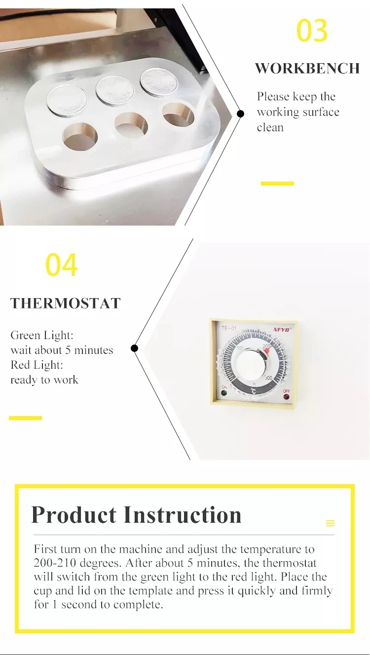 Description Picture 3 of itemAutomatic Electric Coffee Capsule Cup Sealing Machine Nespresso Aluminum Foil 6 Holes Heat Sealing Machine