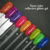 FZANEST Neon Glitter Gel Polish Glitter Pink Green Blue Gel Polish Orange Reflective Gel Nail Polish 1