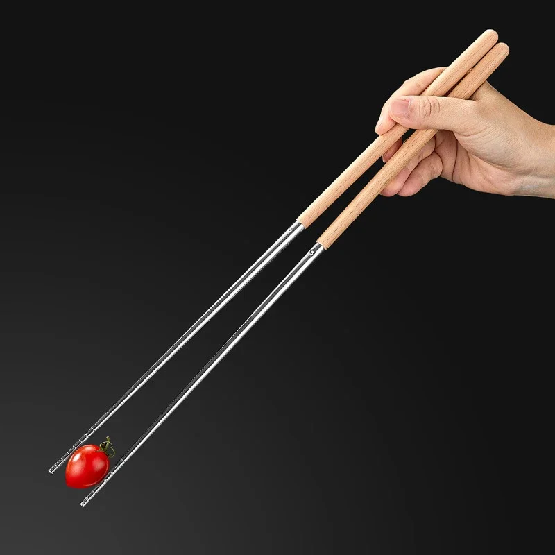 Stainless steel chopsticks long cook noodles deep fried hot pot Chinese reusable metal tableware