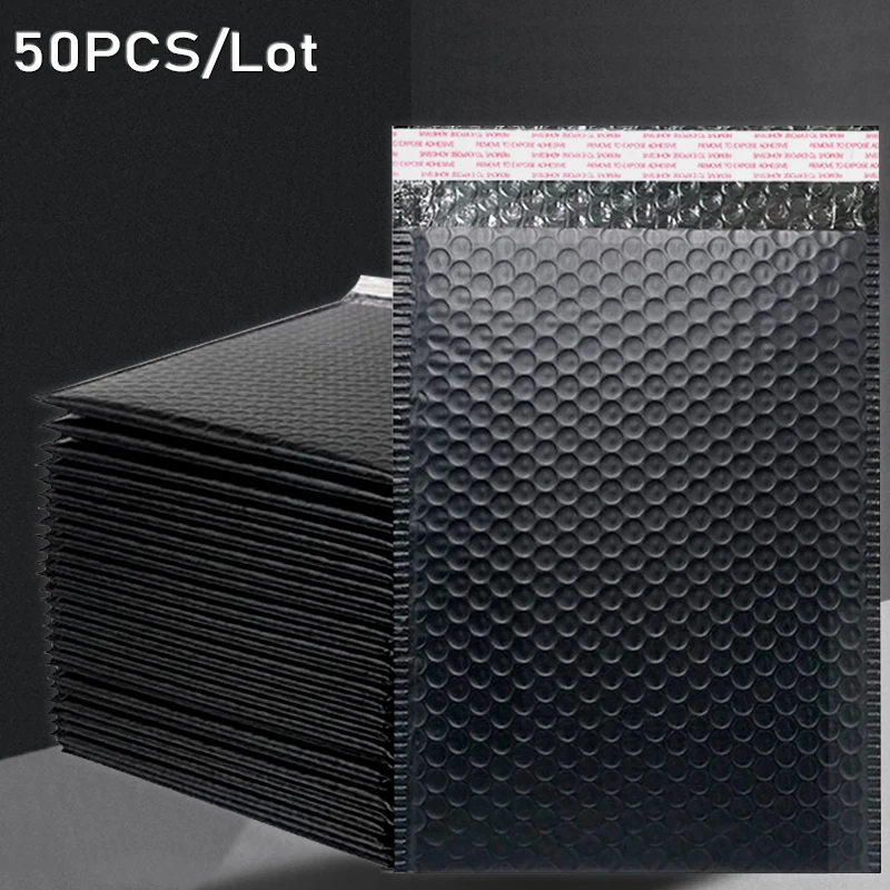 50 PCS Black Foam Envelope Bags Self Seal Bubble Mailers Padded