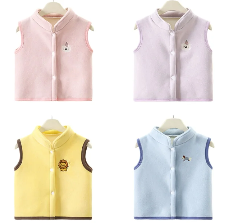 Cotton Newborn Baby Waistcoat Autumn and Winter Girl Vest Jacket Warm Soft Children Vest Cartoon Kids Clothes 1-8Y