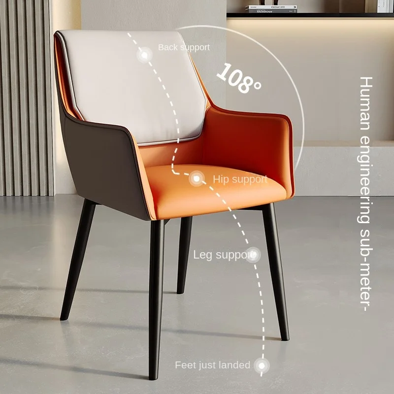Realife Italian Style Minimalist Leisure Dining Chair Home Use Microfiber Leather Soft Bag Chair Thickened And Wear-Resistant