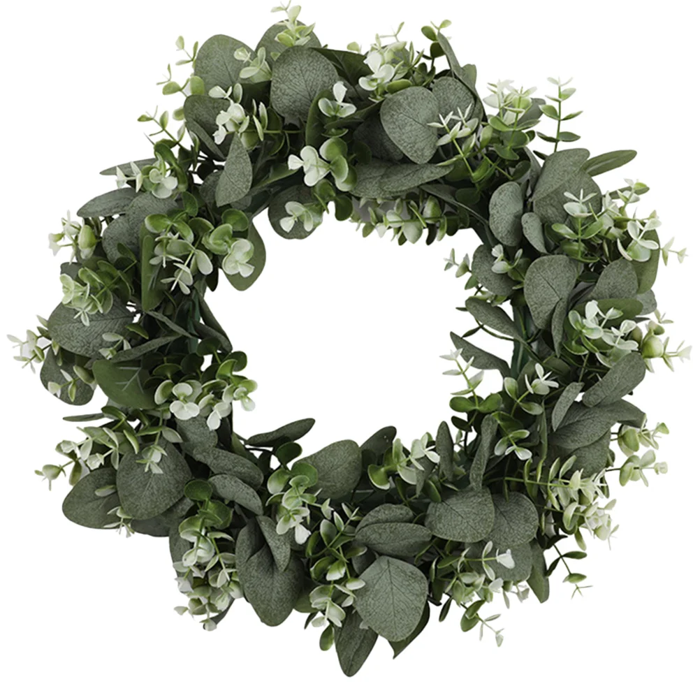 

Outdoor Wreathations Front Door Green Eucalyptus Leaf Wreath Decor Eucalyptus Plastic Garden