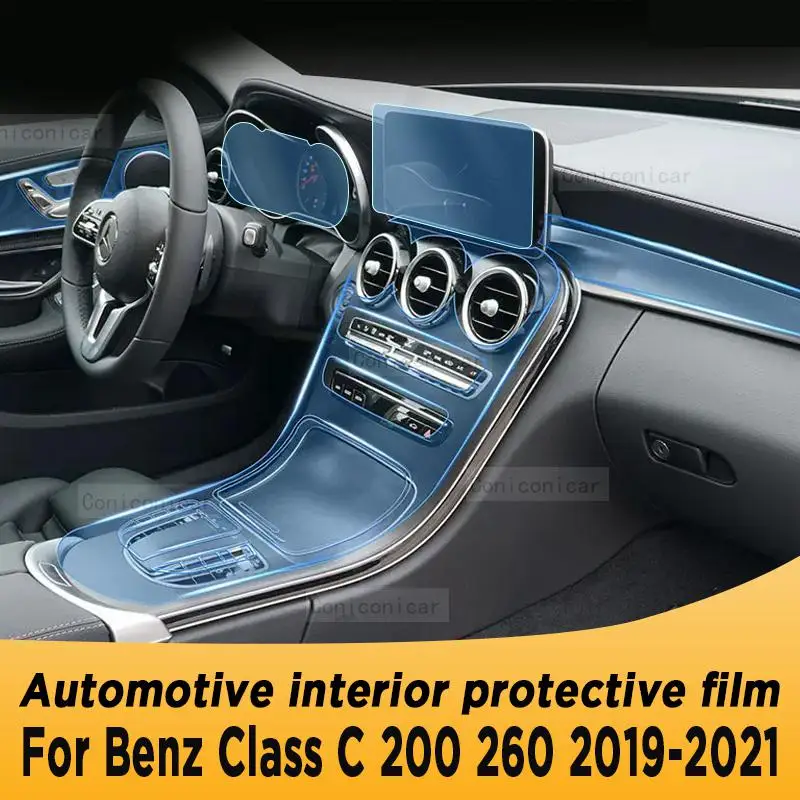 

For Mercedes Benz Class-C W205 C260 C300 2019-2021 Gearbox Panel Navigation Automotive Interior Screen Protective Film Cover TPU