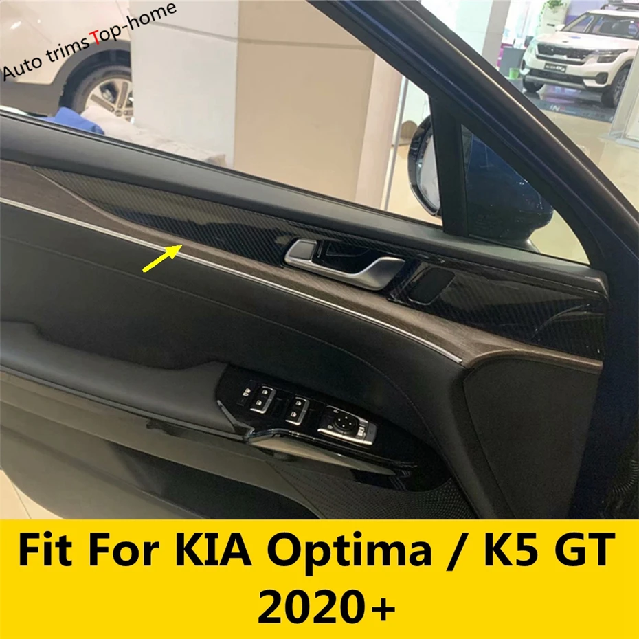 

Car Armrest Handle Bowl Panel Decor Strip Cover Trim For KIA Optima / K5 GT 2020 2021 2022 ABS Carbon Fiber Interior Accessories