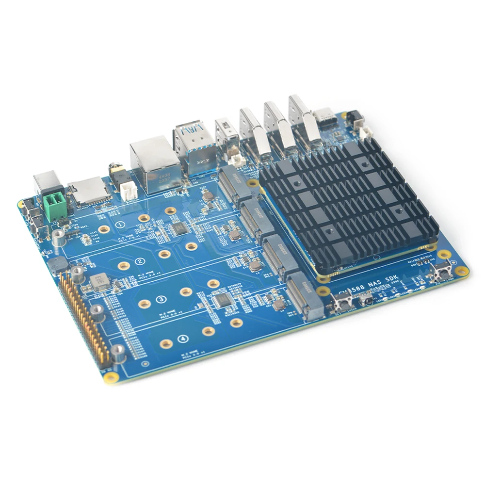 CM3588 NAS Kit Rockchip RK3588 Development Board On-board PCIe 2.5G Ethernet Controller supports OpenWrt,Android,Ubuntu,Debian