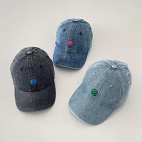 Kids Denim Cotton Baseball Cap For Girls Boys Cute Embroidery Smile Embroidery Baby Hat Children Spring Summer Sun Hats 1