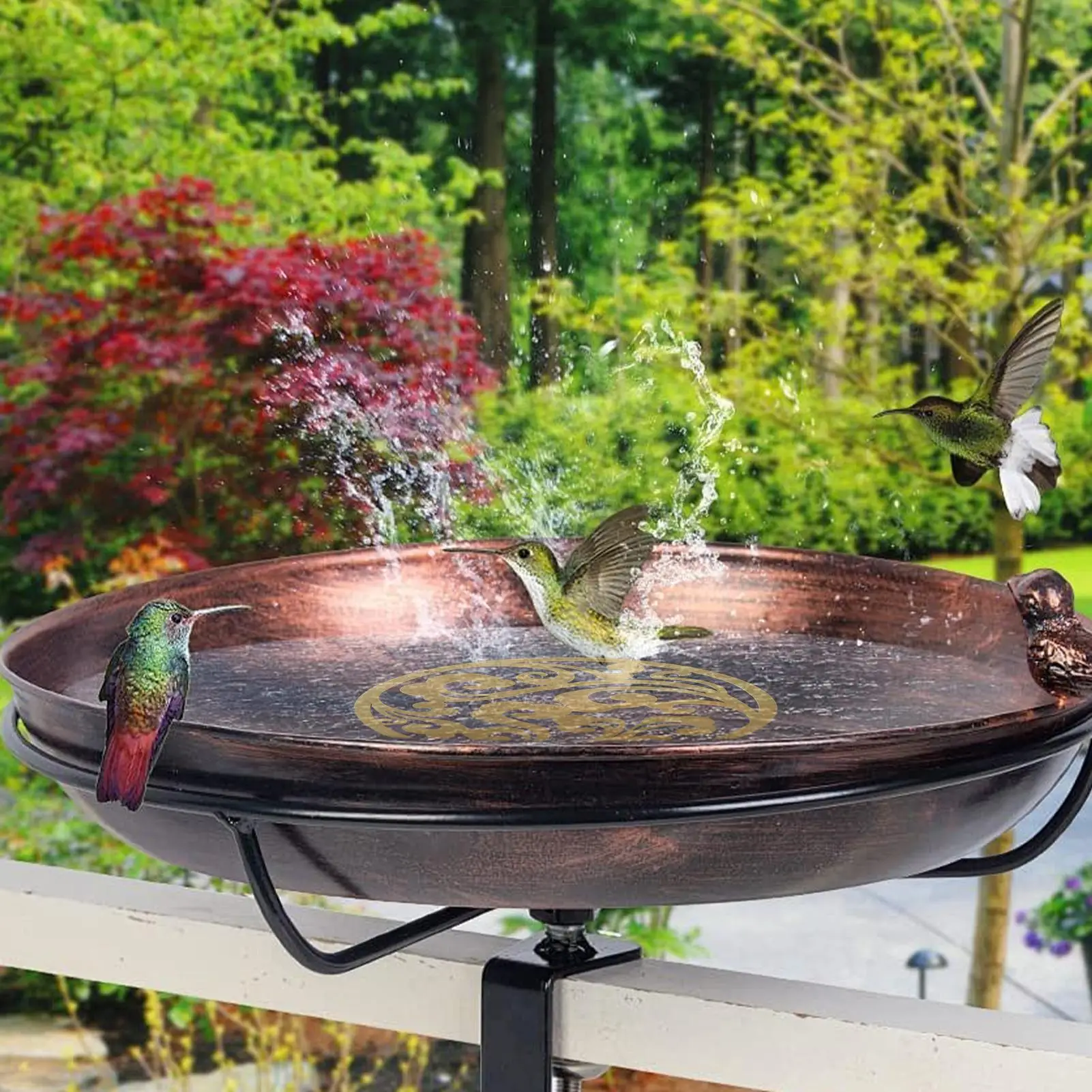 Bird Bath Cleaner Safe Bird Bath Copper Disk Home Garden Supplies Family Statue Tree Balcony pet birds water cleaning supplies