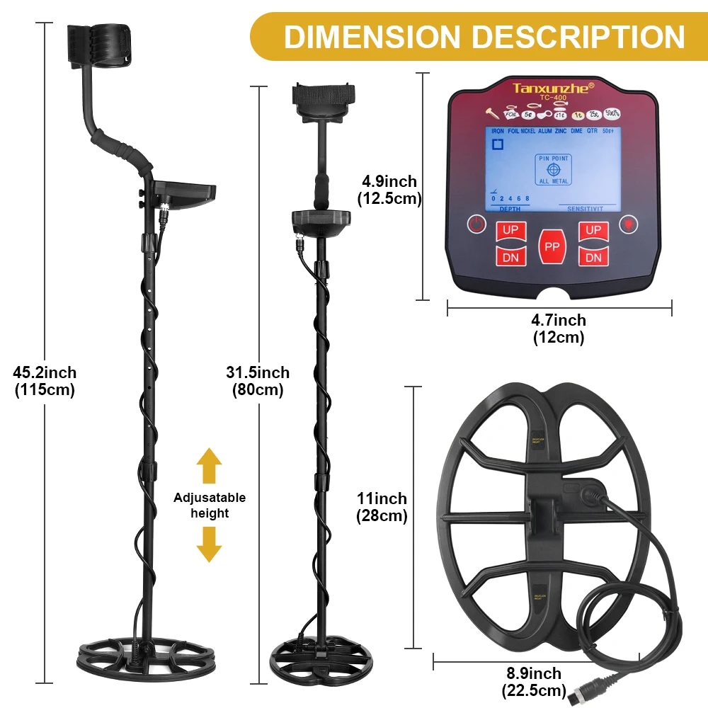 High Sensitivity Metal Detector Waterproof Detector Metales Profesional Pinpointing for Treasure Search Underground Gold Iron