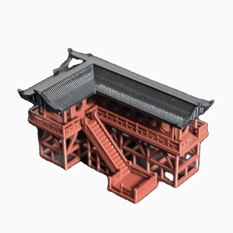 Qiaolin 3D Printing Corner Style Stilted House Chinese Model Pavilion Bonsai Ancient Architecture Landscape Decoration Ornament