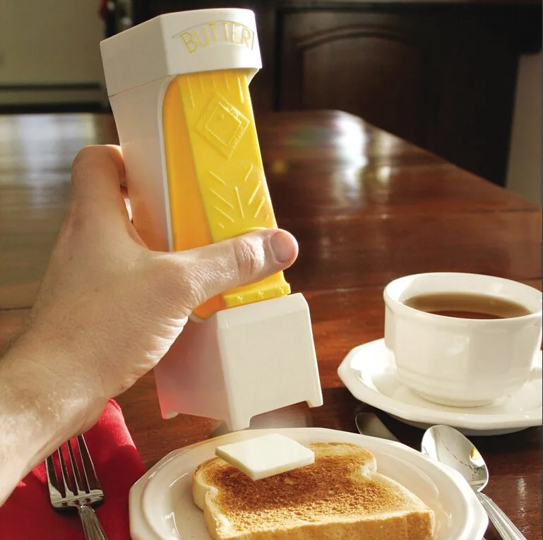 Premium Stainless Steel Butter and Cheese Slicer - Home Kitchen Gadget and Butter Dispenser