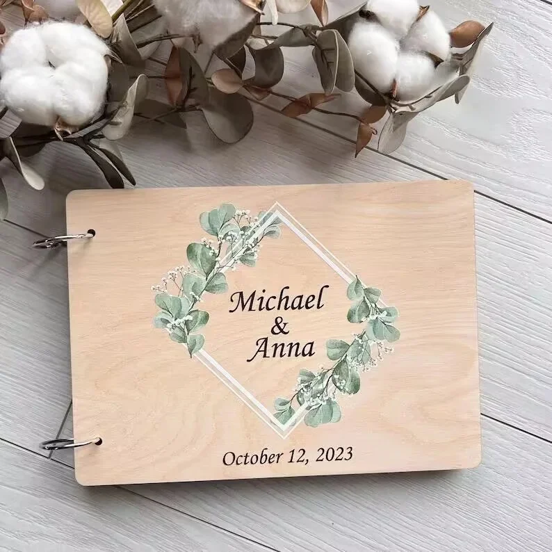 Personalised Wedding White Guest Book Elegant Mr And Mrs Message Book Couples Keepsake Sign-in Wedding Decoration