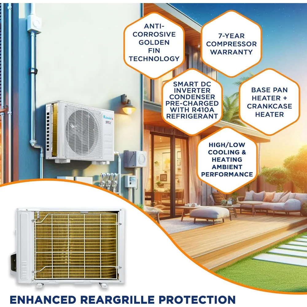 12,000 BTU 23 SEER2 Wall Mounted Ductless Mini Split Inverter A/C Heat Pump System w/ 16’ Installation Kit 4