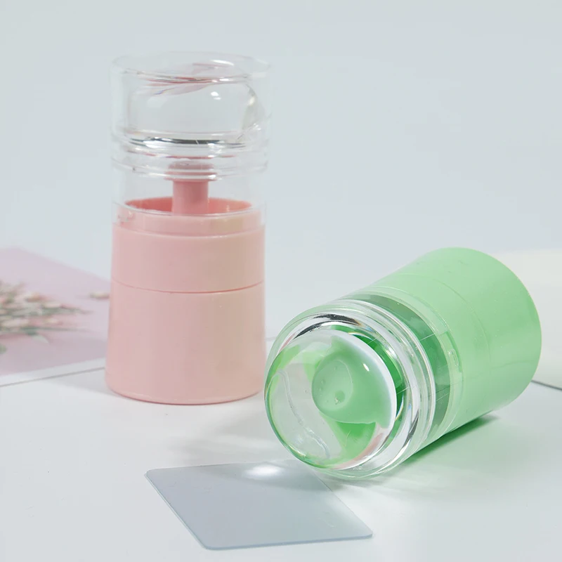 1세트 회전식 네일 아트 스탬프 플레이트 다양한 패턴 사이즈 실리콘 손가락 프린팅 프렌치 네일 씰 스탬퍼 스크래퍼 부품