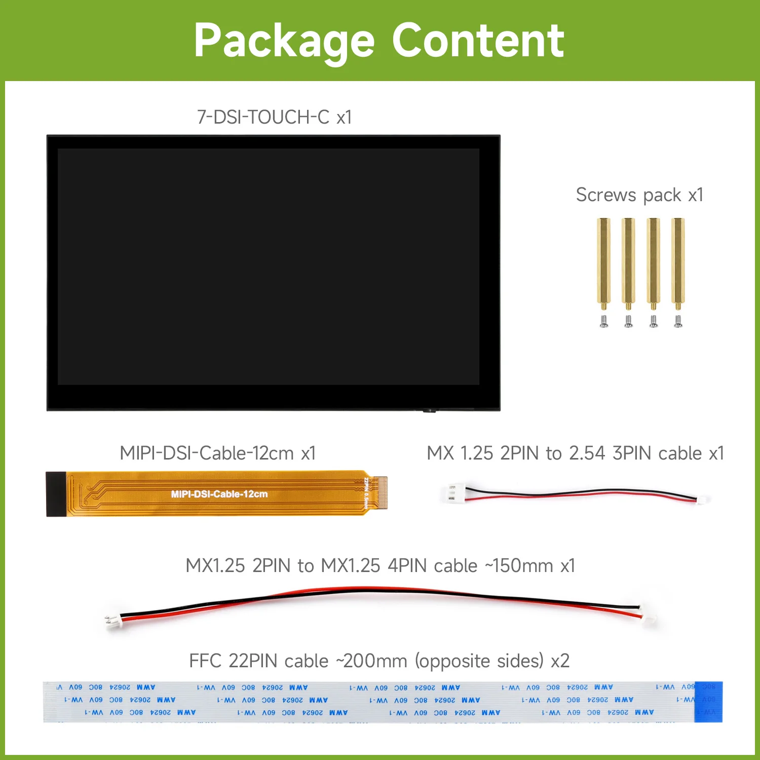 Waveshare Display touch capacitivo DSI da 7 pollici per Raspberry Pi, 1024×600, pannello IPS, 5 punti, supporta la regolazione della retroilluminazione - immagine 6