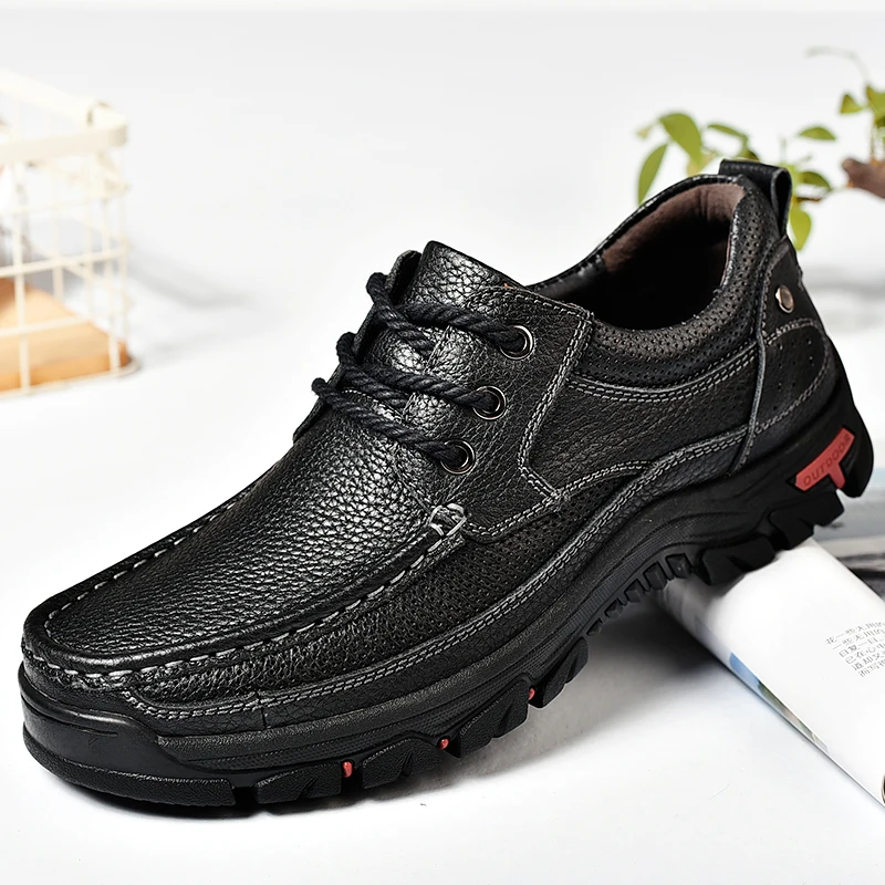 

2022 Men Sneakers Spring Genuine Leather Outdoor Hiking For Men Casual Vulcanized Plus Size Loafers Genuine Leather Women Shoes