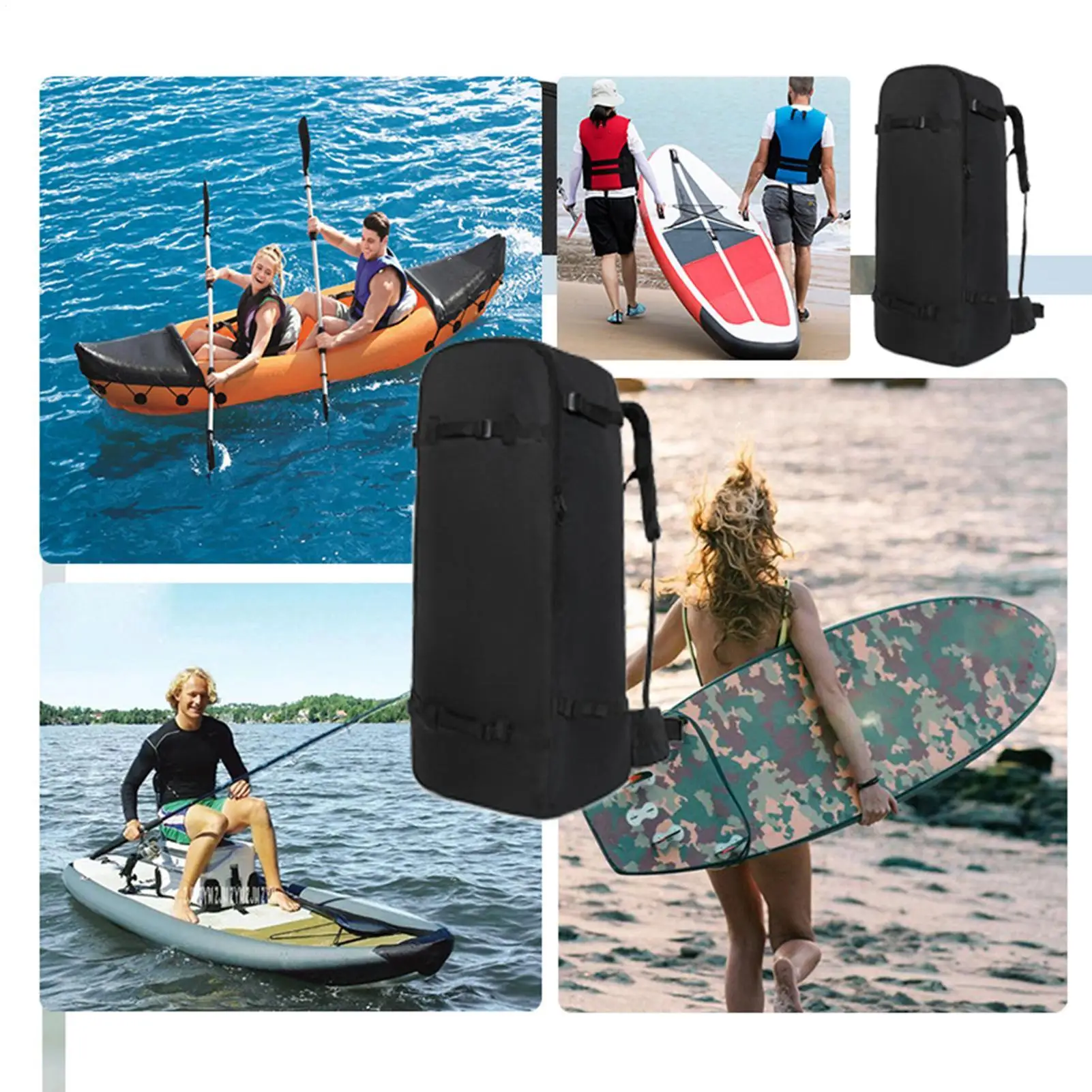 Inflatable Kayak Carrying Bag Adjustable Dry Bag For Paddle Boarding Waterproof Carrier Towel Storage For Camping Fishing Beach