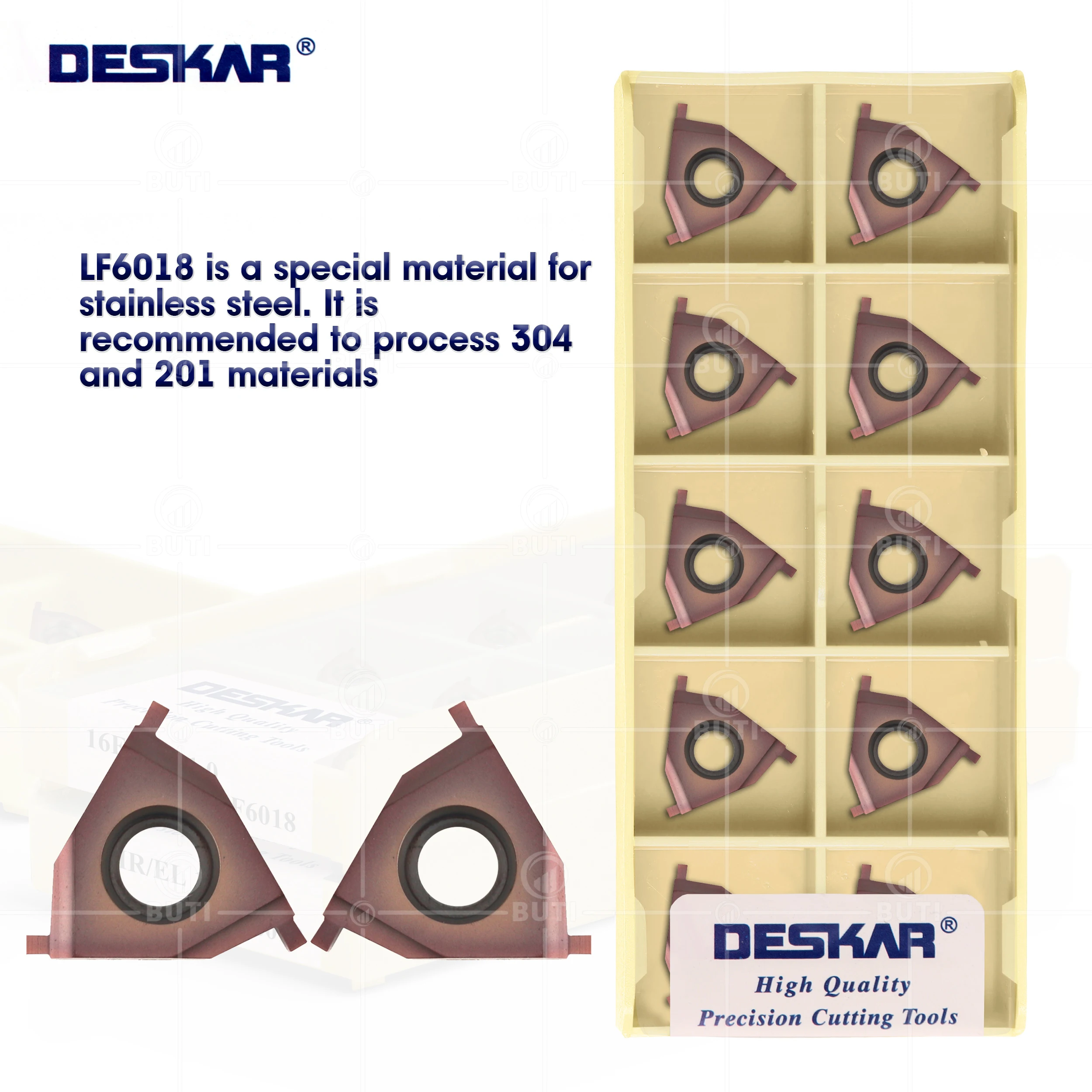 

DESKAR 100% Original 16ER/IL 16IR/EL 0.7-3.0 LF6018 CNC Lathe Cutter Inserts Turning Tool Shallow Groove Carbide Slotting Blades