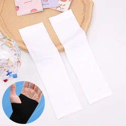 Children's UV Protection Cooling Arm Sleeves - Summer Elastic Ice Sleeves for Sports & Outdoor Activities (A - white finger)