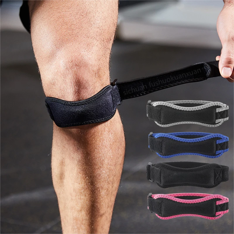 Knee Pad 1PC Patella Kneecap Band Adjustable Silica Gel Knee Tendon Strap Protector for Running Sports Cycling Gym