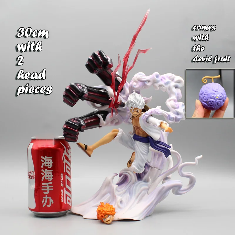 thumbnail image 1 of Figura de anime GK One Piece de 26 cm, Wano Gear 4, Luffy, 2 piezas de cabeza, estatua, figuras coleccionables, modelo de decoración, juguete, regalo de Navidad, 1 of 5