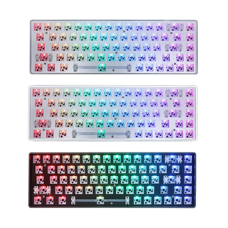 

GKS68 Portable Hot Swap RGB Mechanical Keyboard Kit Gaming Keyboard 68 Keys Wired Cable Hot Swap Shaft