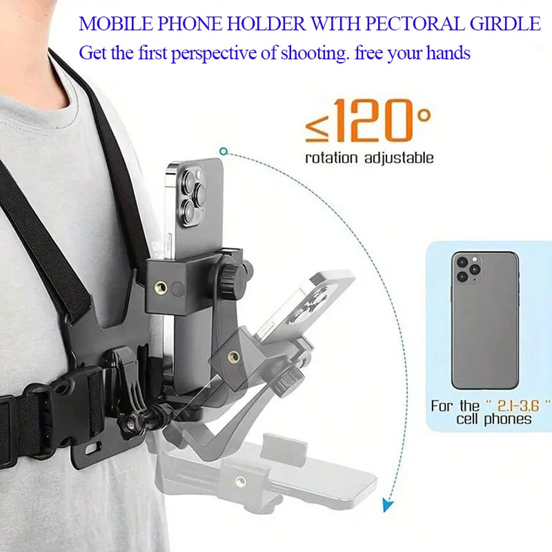 Description Picture 4 of itemSports Camera Mobile Phone Chest Strap Mounting Holder First Angle Video Record life Bracket Fixed Live Broadcast Accessories