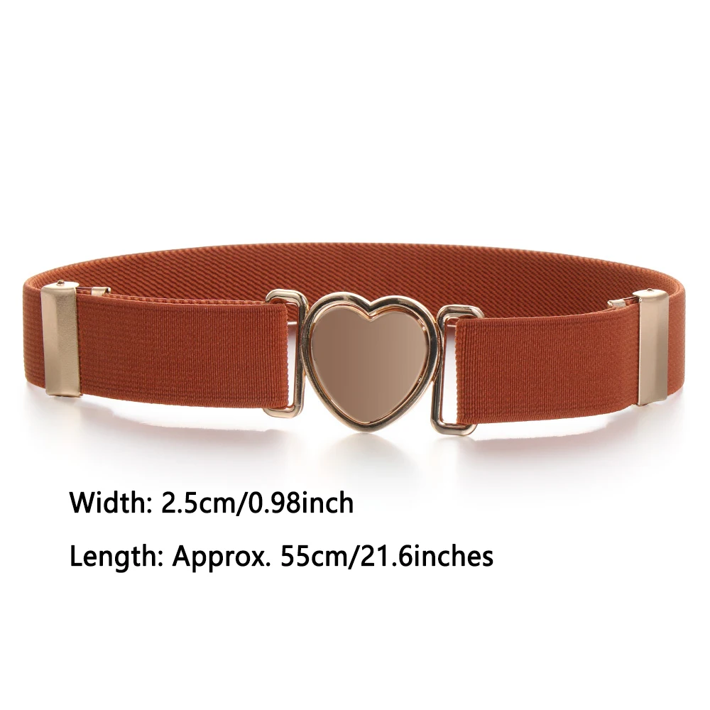 Fashion  Heart Belt Adjustable Elastic Belts Dresses Waist Belt Girls