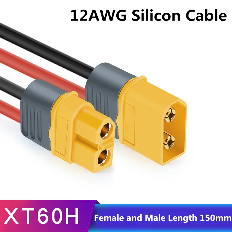 Amass – connecteur de câble XT60 mâle femelle, prise XT60H avec couvercle de gaine, fil en silicone 14awg 12awg XT90 pour batterie Lipo RC Drone FPV Amass – connecteur de câble XT60 mâle femelle, prise XT60H avec couvercle de gaine, fil en silicone 14awg 12awg XT90 pour batterie Lipo RC Drone FPV