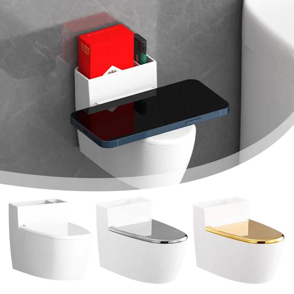 

Creative Toilet Ashtray Home Bathroom Storage Cigarette Case With Lid Wall-mounted Plastic Ashtray Suitable For Home Office T5R1