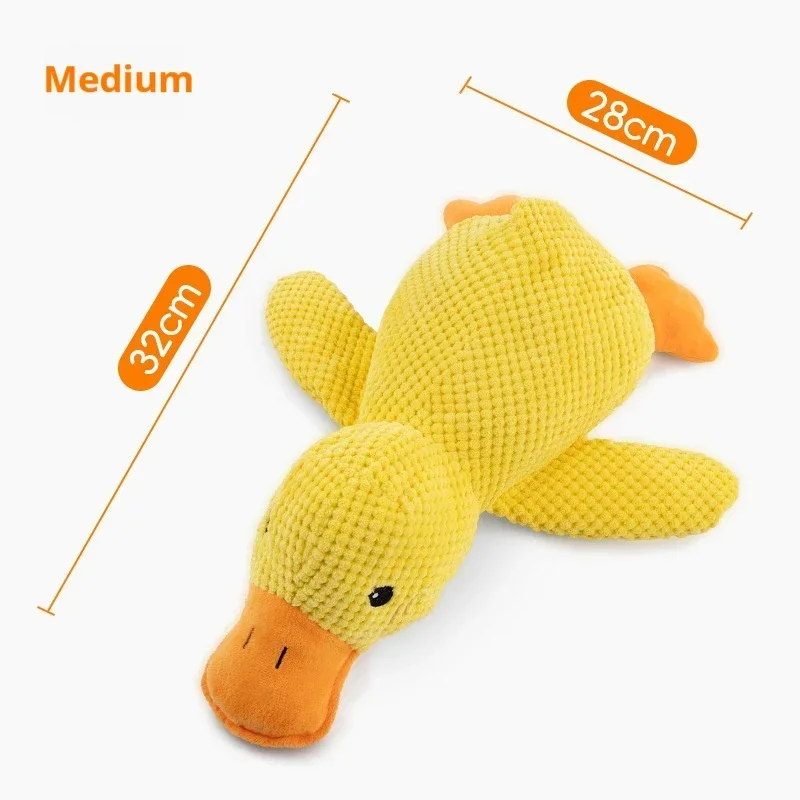 Dog toy plush companion sleeping duck bite resistant teeth grinding sound relief duck sound toy 3