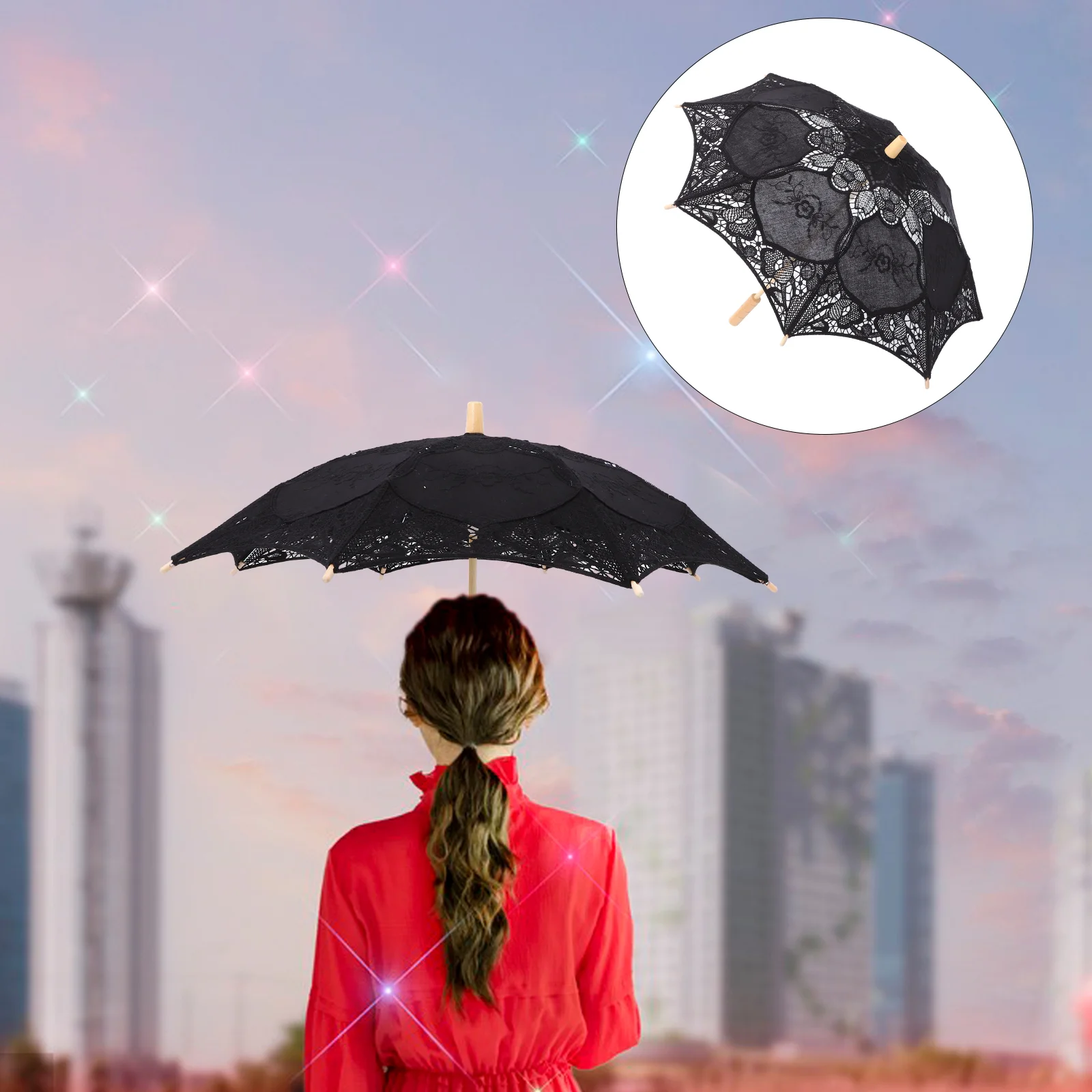 

Black Lace Umbrella Vintage Wedding Bride Umbrella Lace Parasol Umbrella Small Lace Umbrella Handle Weeding Photo Props