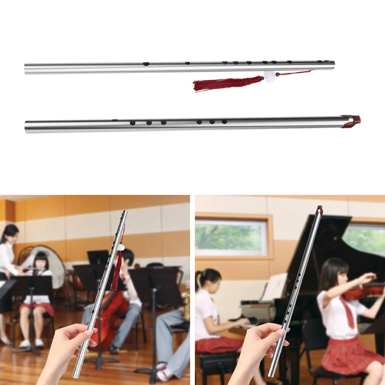 Dizi Flute Chinese Wind Instrument Portable Stainless Steel Musical Instrument Dizi Flute Chinese Wind Instrument Portable Stainless Steel Musical Instrument
