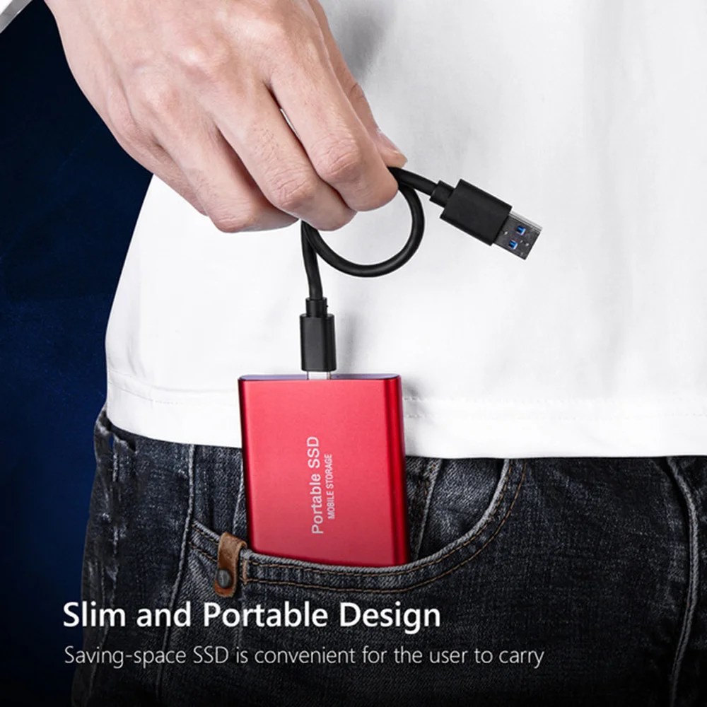 Внешний жесткий диск 1 ТБ Портативный SSD USB 3.1/Type-C 2 ТБ ...