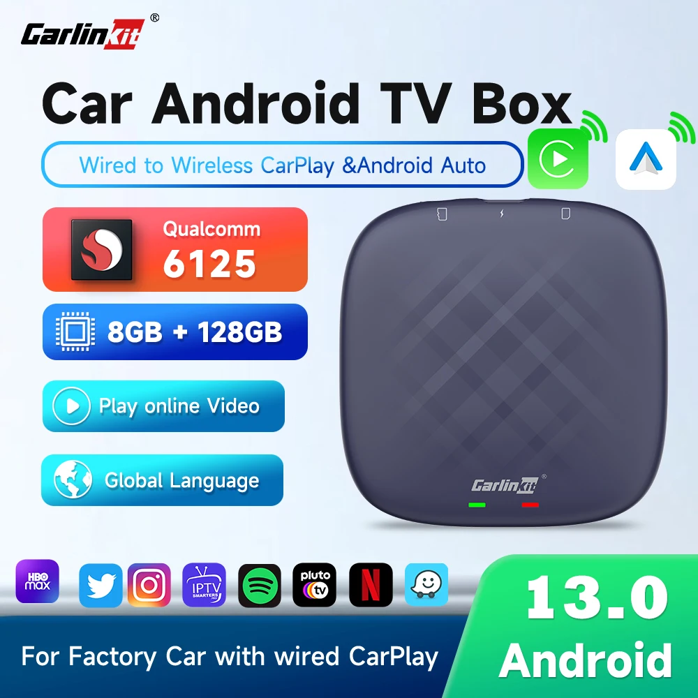 8G+128G Android 13 TV Box IPTV Netflix YouTube Car Video Box.
