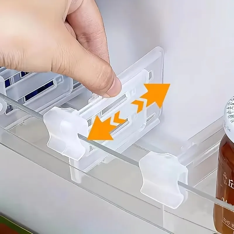 6-piece Adjustable Refrigerator Space Divider For Organizing And Extending Compartments With Seasoning Small Storage Partitions