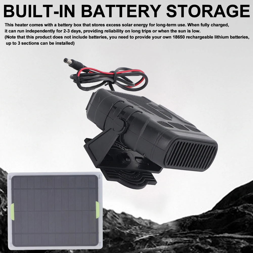 20W Solar Powered Winter Electric Heater 12V 2A Car Heater Defroster Portable Windshield Deicer Outdoor Camping Car Warmer