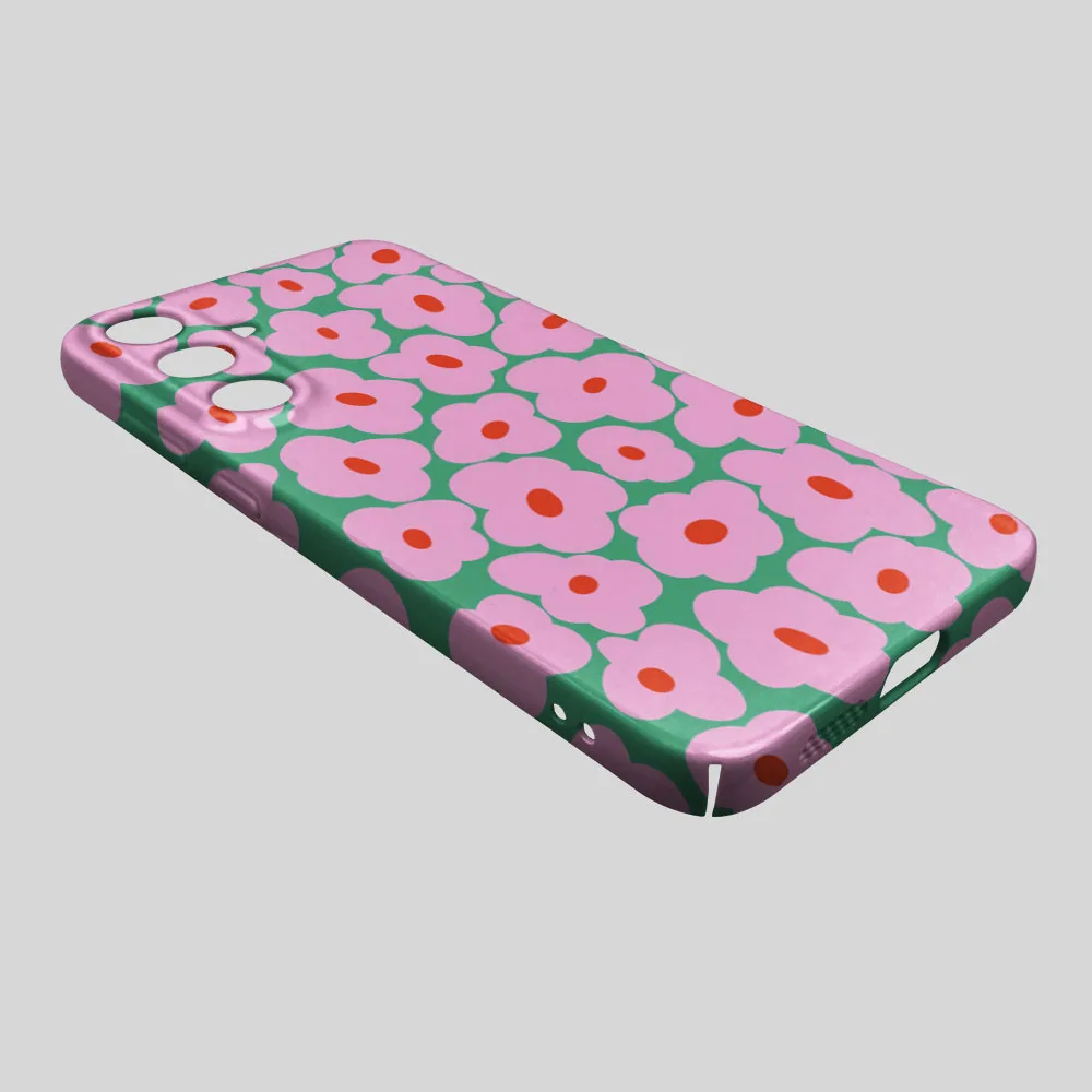 Floral Shockproof Hard PC Phone Case - Cute INS Design Back Cover