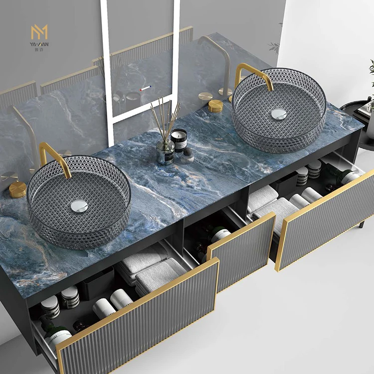 Luxury Vanity Bathroom Furniture Modern Double Sink Vanity Set