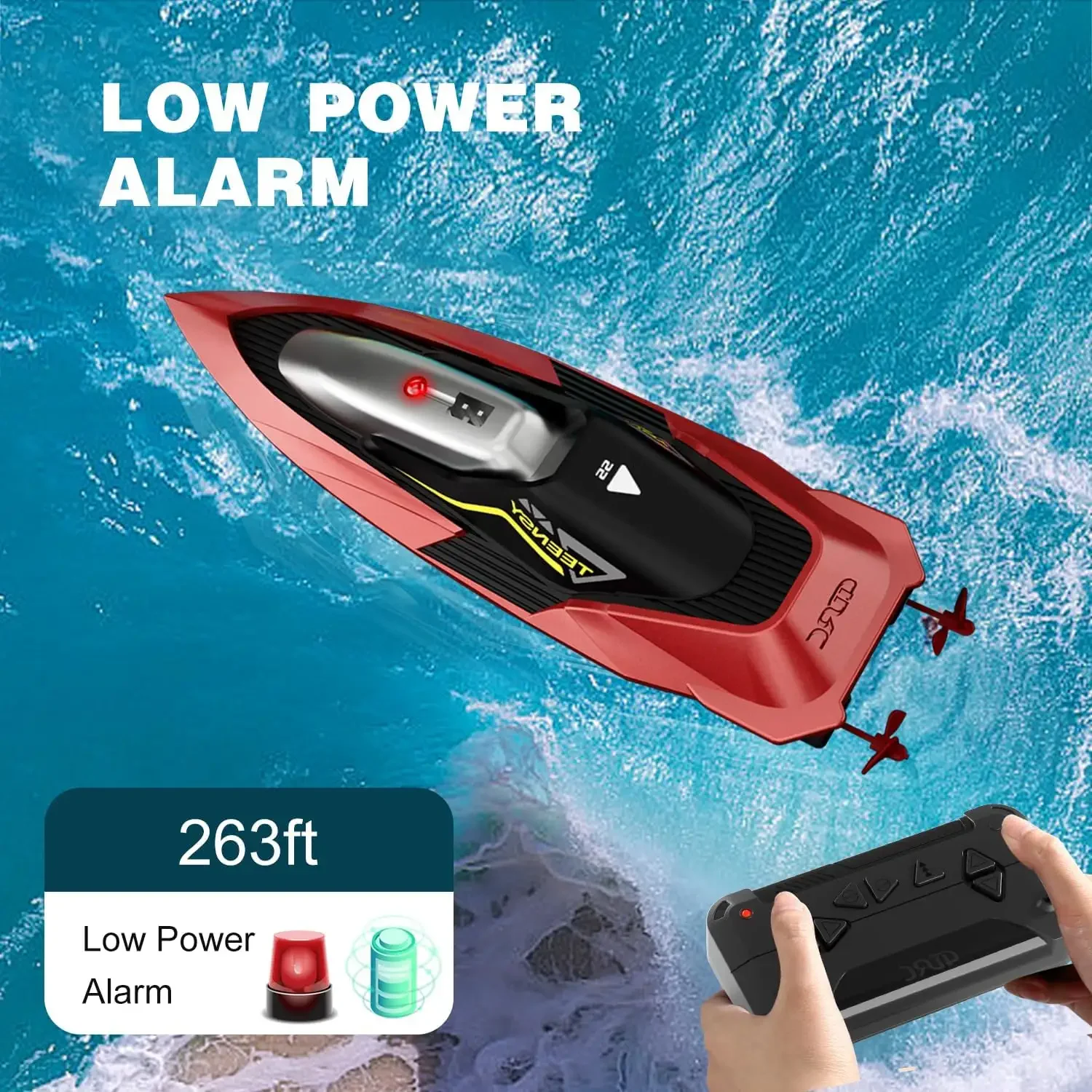 2.4G Remote Control Boat Dual Motor 10km/h Speed RC Boat Summer Water Toy