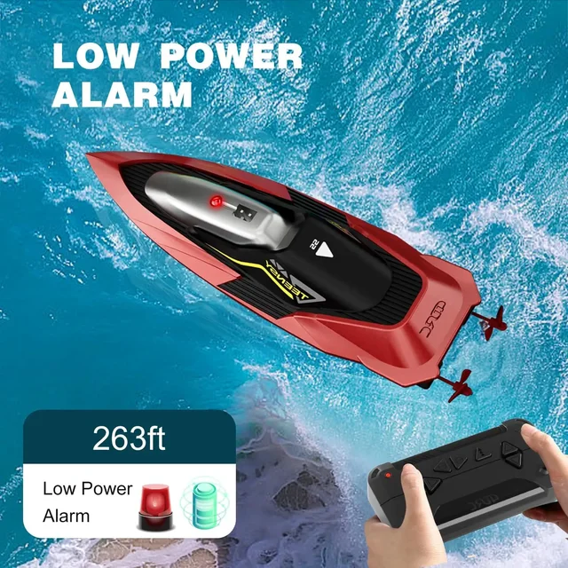 2.4G Remote Control Boat Dual Motor 10km/h High Speed Radio Remote Controlled Speedboat Mini RC Boat Summer Water Toy Pool Toys 5