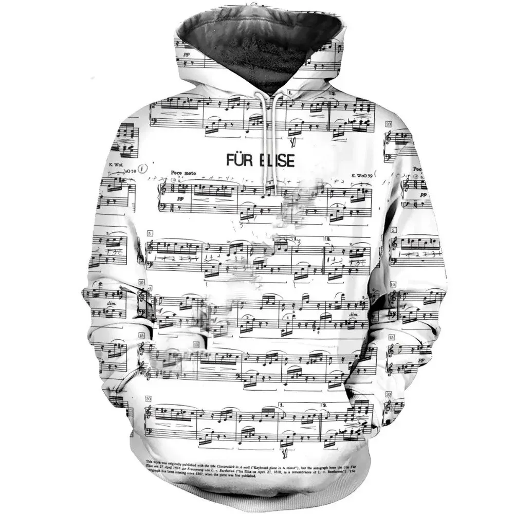 thumbnail image 1 of Nueva sudadera con capucha con estampado 3D de música y patrón de piano, nueva moda de primavera y otoño para hombre, jersey con patrón de nota musical, top de gran tamaño, 1 of 5