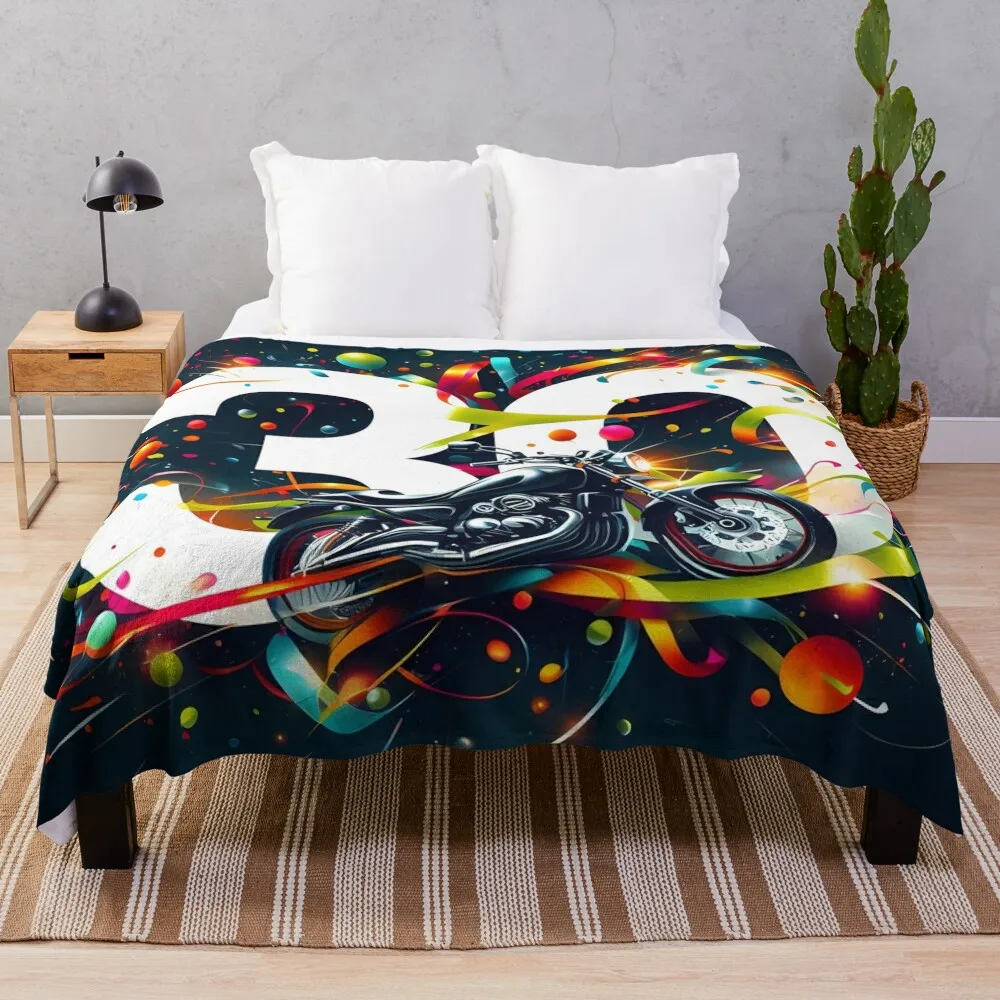 

30th Anniversary Motorcycle Designs: Speed & Style Throw Blanket sofa Beach Blanket Custom Blanket For Sofa Thin