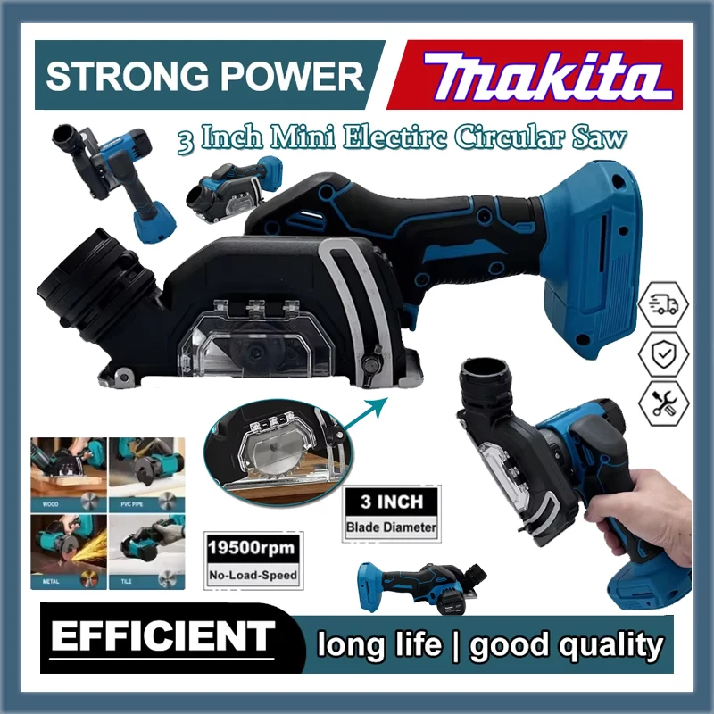 Cordless Rechargeable Handheld 3Inch Mini Brushless Electric Circular Saw Electi