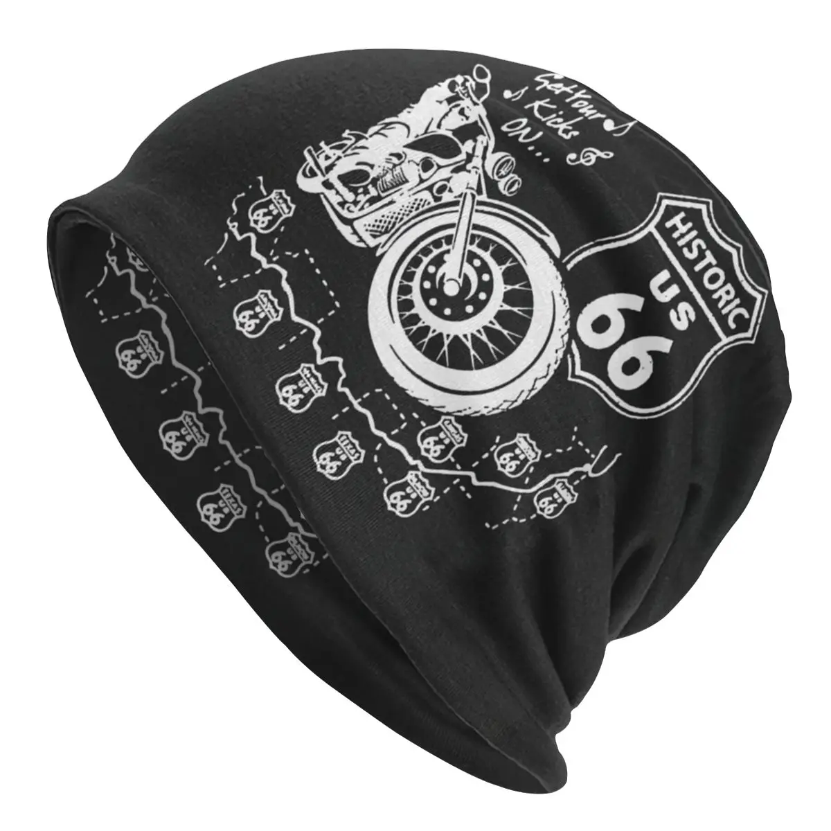 

Route 66 Legend Biker Skullies Beanies Caps Unisex Bonnet Winter Warm Knit Hat Women Men Adult Beanie Hats Outdoor Ski Cap
