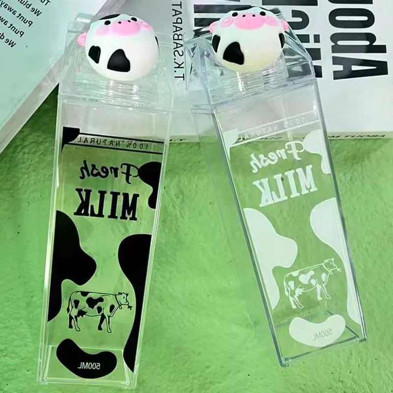 Milk Lemon Water Bottle Drinkware Shaker Sports Square Juice Outdoor Climbing Camping Travel 1000ml 500ml