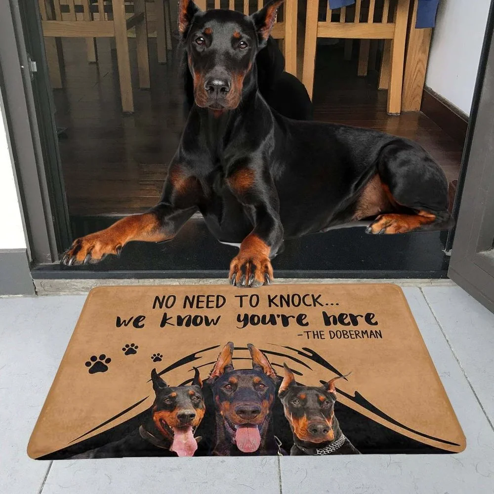 Rottweiler Doormat Pet Dog Rottweiler 3D Printed My Dog Doormat Non Slip Door Floor Mat Decor Porch