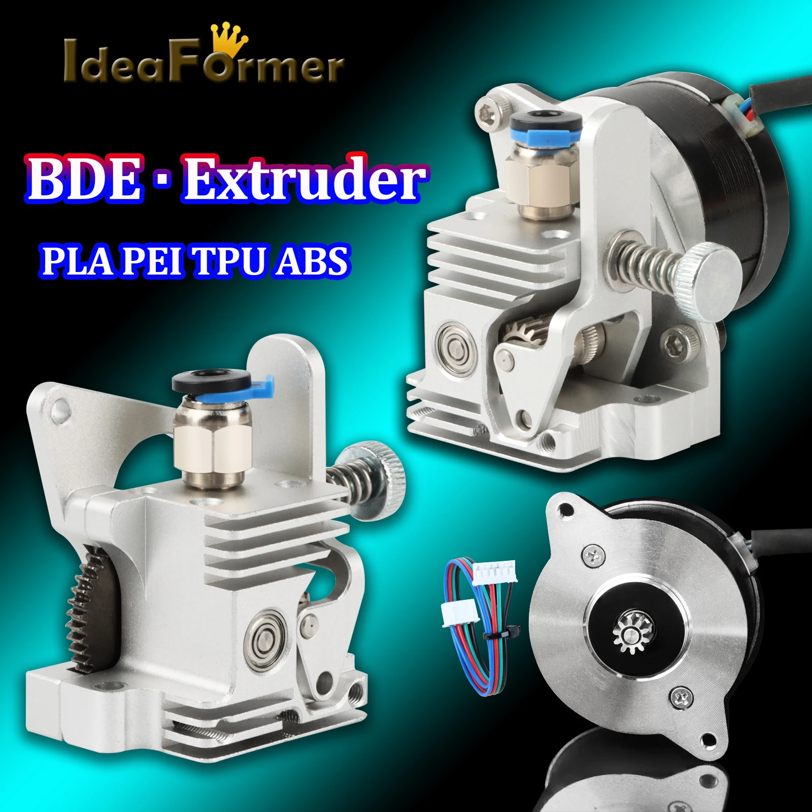 

BDE All Metal Extruder V2.0 Double Gear Direct Drive NEMA 14 MOTORCompatible with Voron 2.4 ender3 CR10 PLA PEI TPU ABS Filament