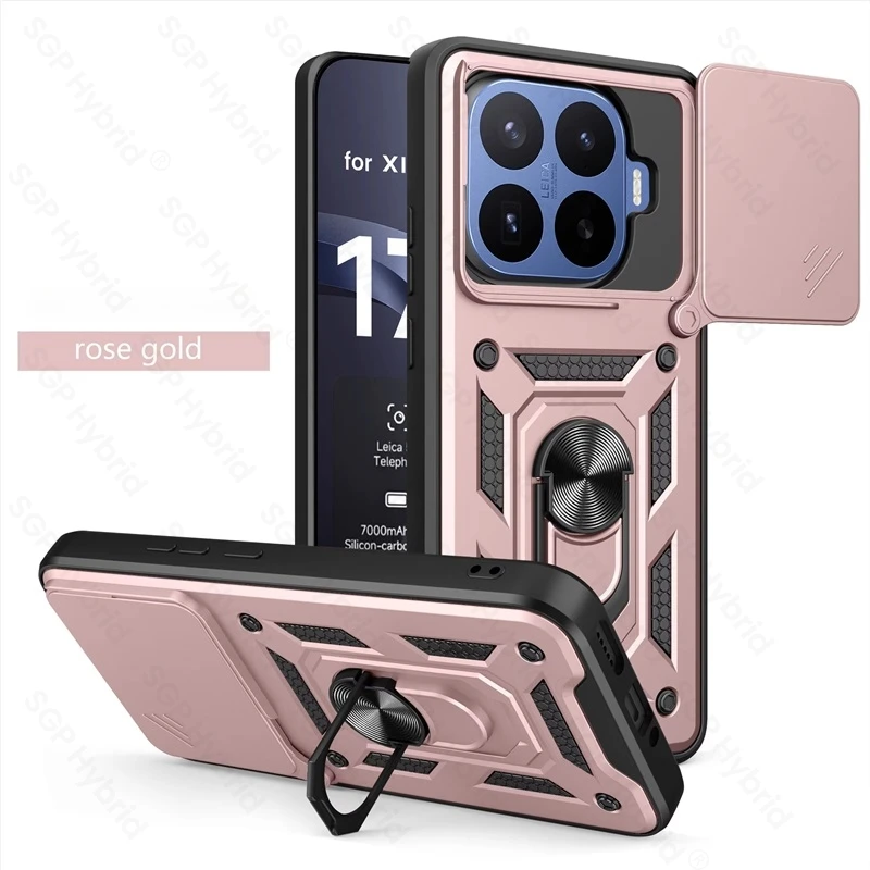 Slide Camera Lens Armor Case with Car Magnetic Holder Ring and Shockproof Cover