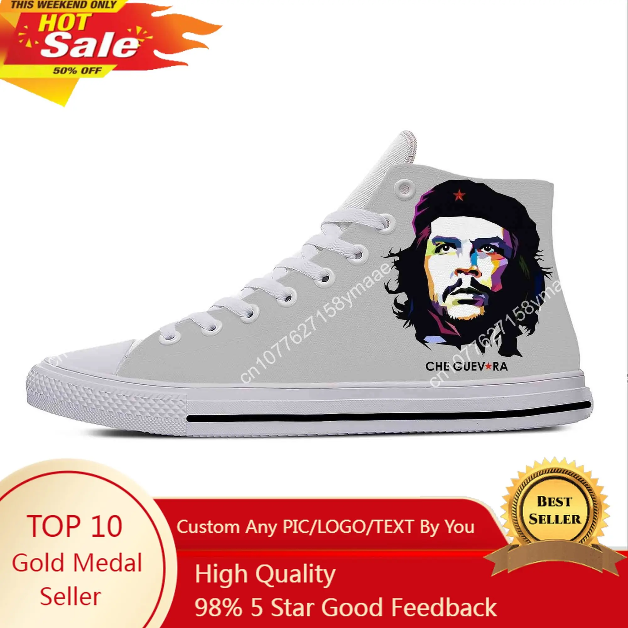 Hot Cool Che Guevara Communism Socialism Cuba Cuban Casual Shoes High Top Lightweight Men Women Sneakers Classic Board Shoes